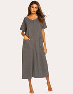 Ekouaer Short Sleeve Full Length Loungewear with Pockets (US Only)