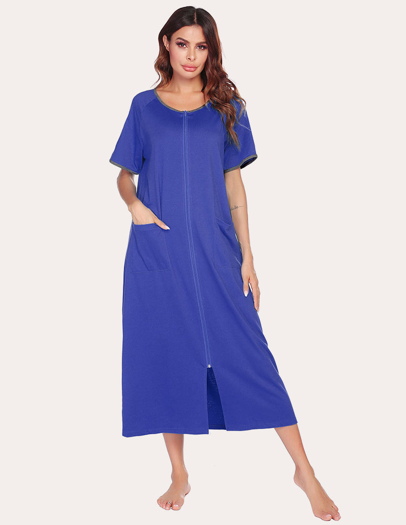 Ekouaer Short Sleeve Full Length Loungewear with Pockets (US Only)