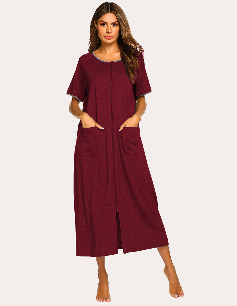 Ekouaer Short Sleeve Full Length Loungewear with Pockets (US Only)