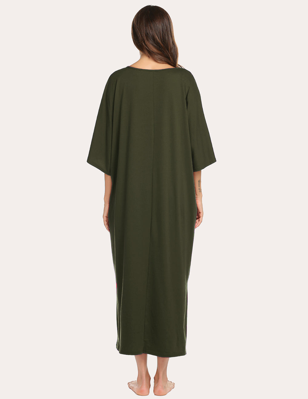 Ekouaer Oversized Split Hem Nightdress (US Only)