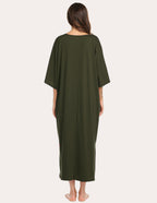 Ekouaer Oversized Split Hem Nightdress (US Only)