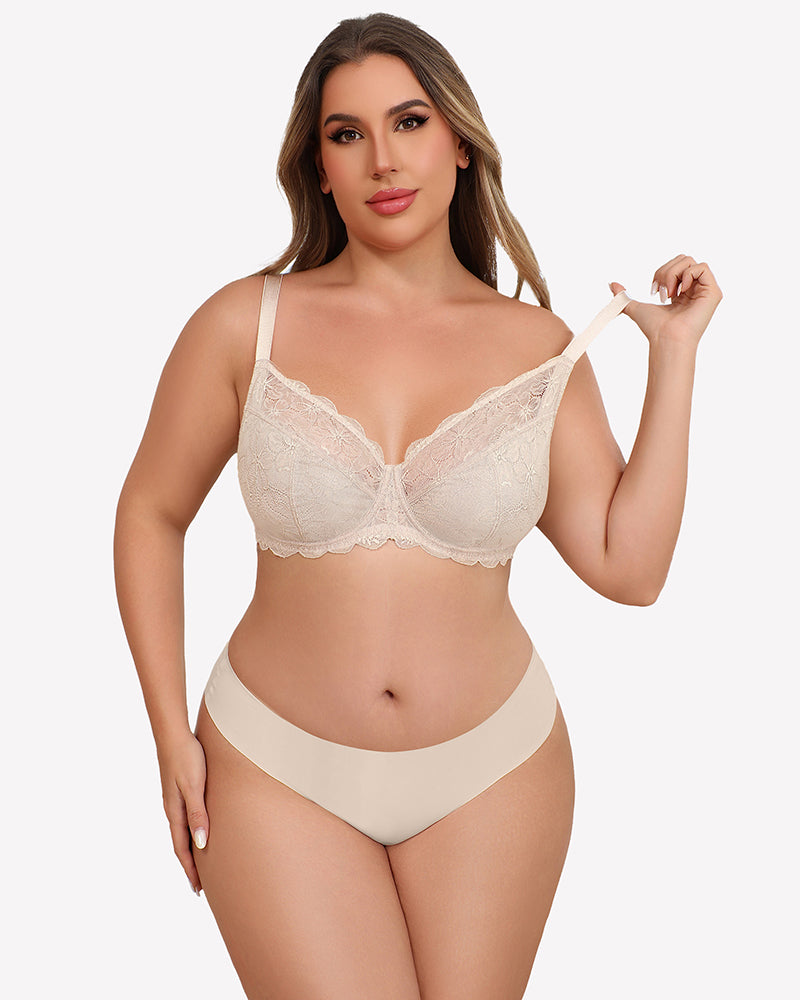 Lifting Lace Underwire Bra for Large Bust