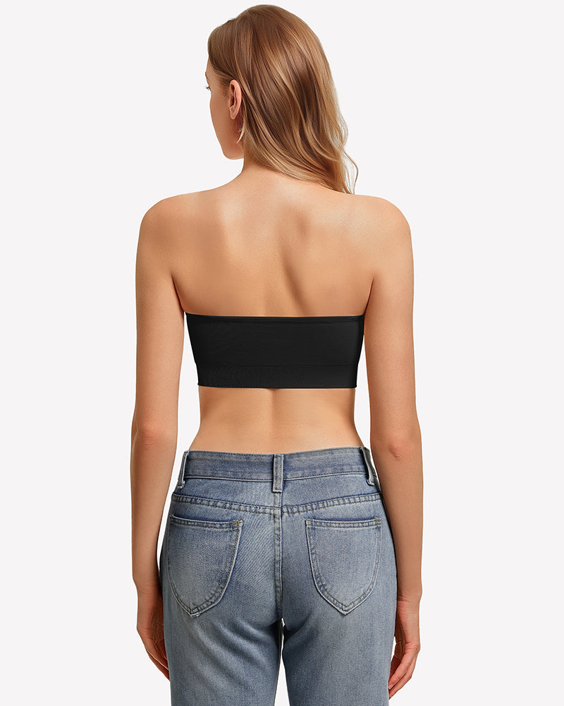 Non-Slip Strapless Push-Up Bandeau Bra