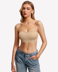 Non-Slip Strapless Push-Up Bandeau Bra