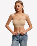 Non-Slip Strapless Push-Up Bandeau Bra