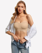 Non-Slip Strapless Push-Up Bandeau Bra