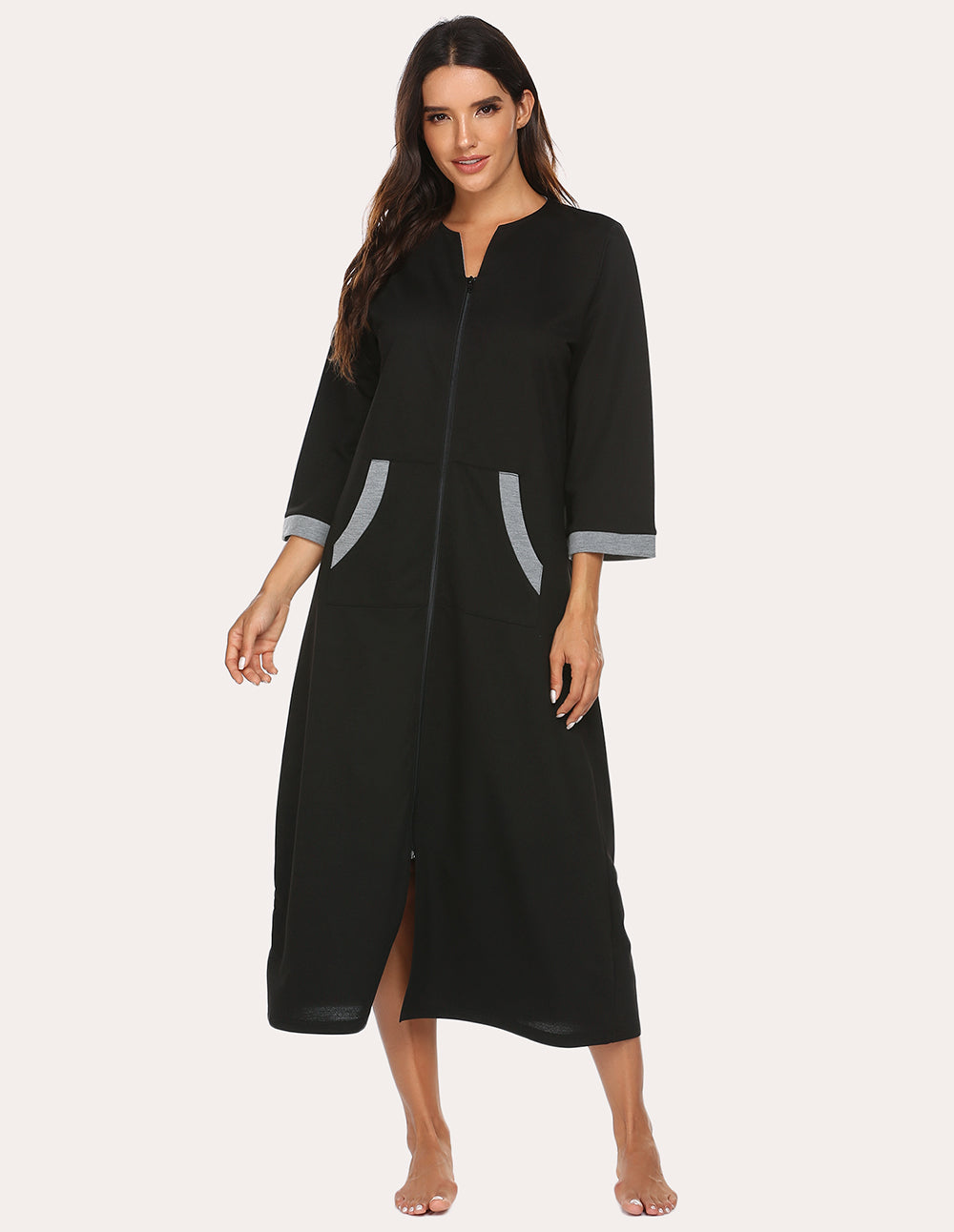 Ekouaer 3/4 Sleeves Long Robe Nightgowns (US Only)