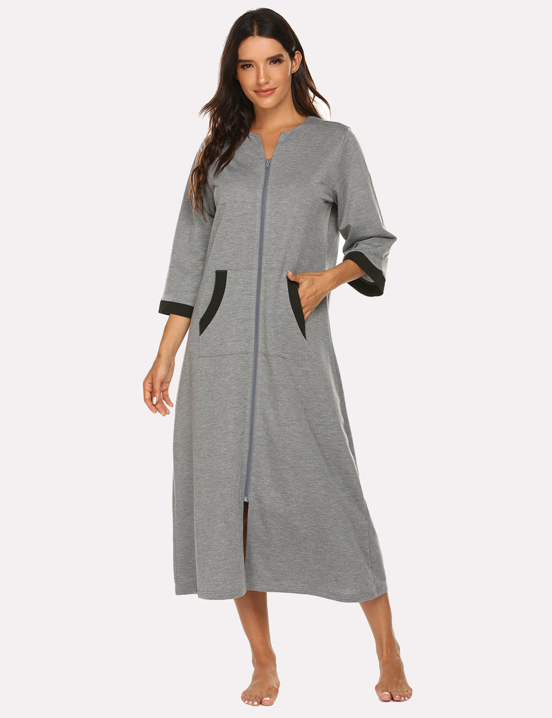 Ekouaer 3/4 Sleeves Long Robe Nightgowns (US Only)