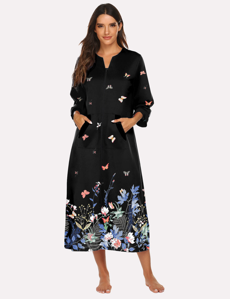 Ekouaer 3/4 Sleeves Long Robe Nightgowns (US Only)