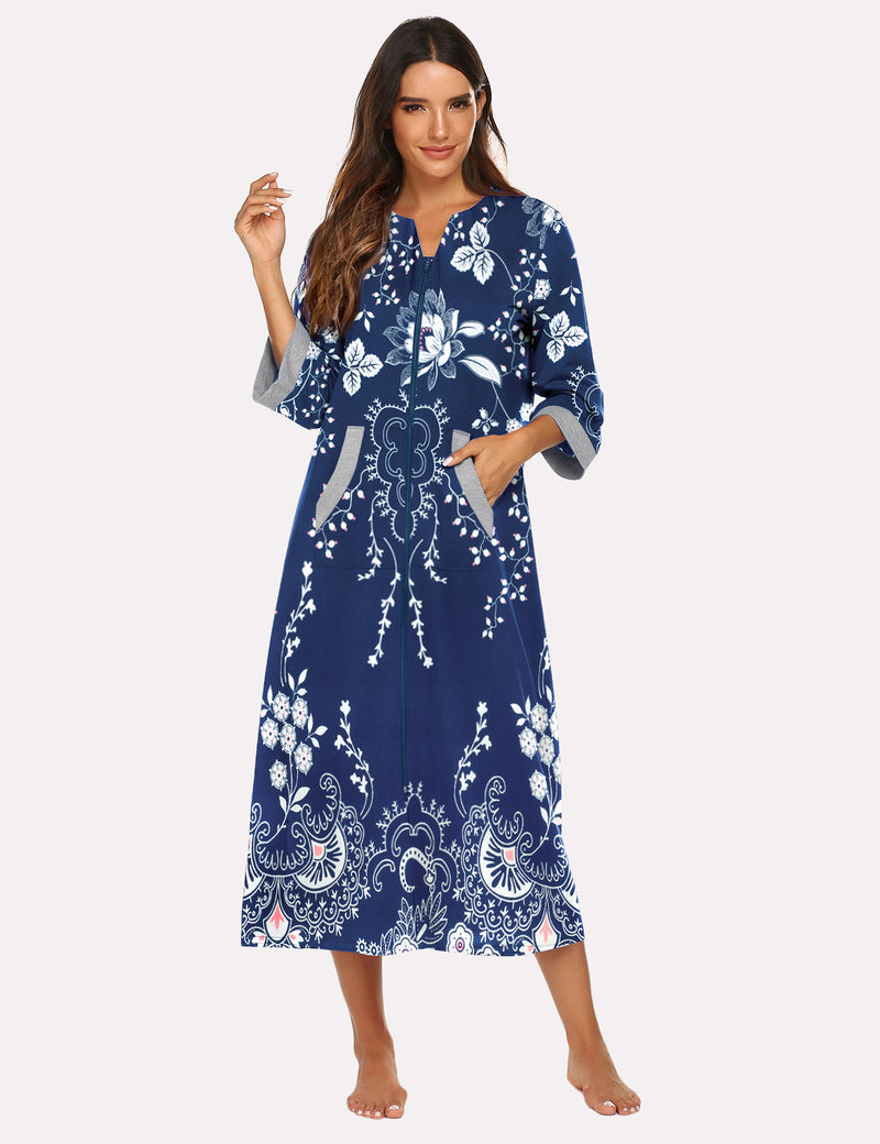Ekouaer 3/4 Sleeves Long Robe Nightgowns (US Only)