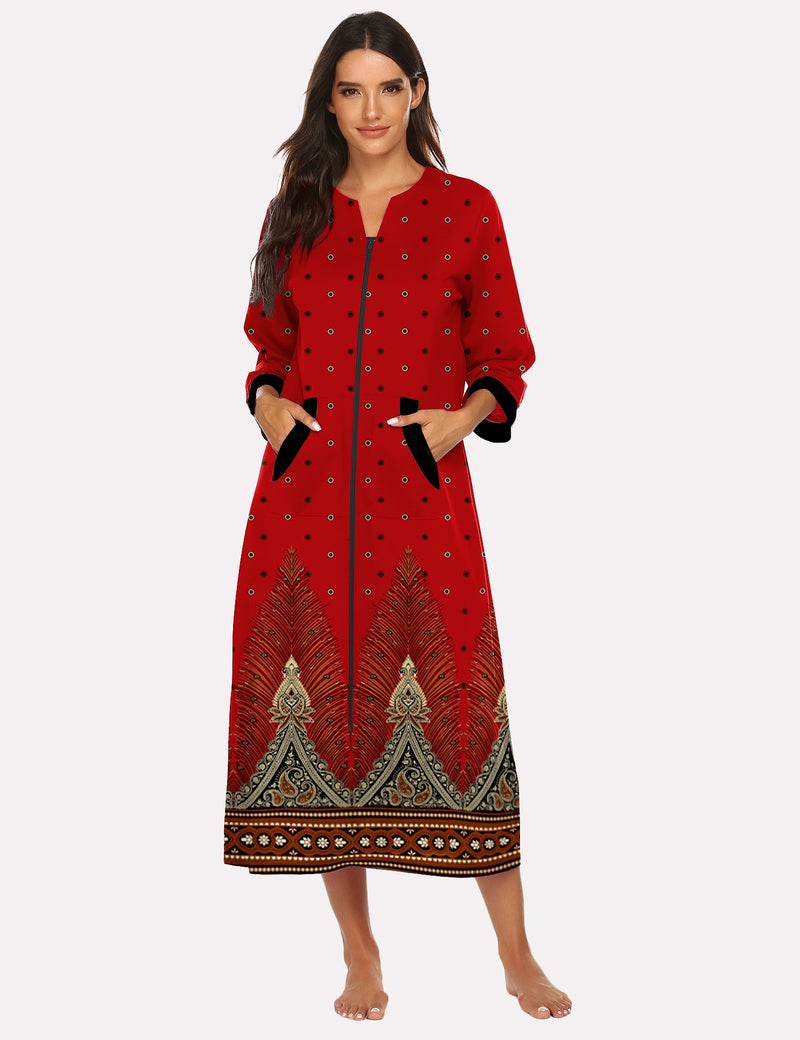 Ekouaer 3/4 Sleeves Long Robe Nightgowns (US Only)