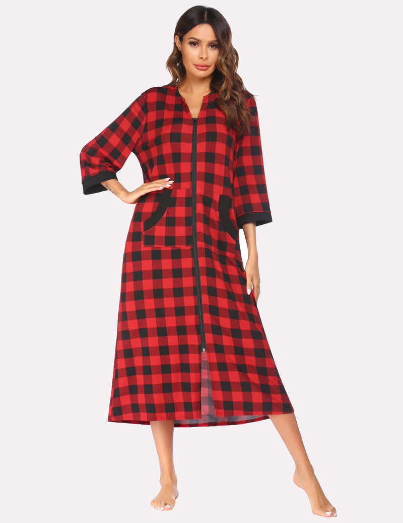 Ekouaer 3/4 Sleeves Long Robe Nightgowns (US Only)