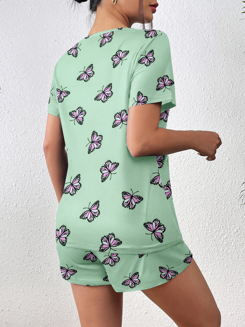 Ekouaer Pajama Sets Short Sleeve Pjs 2 Piece Top and Shorts