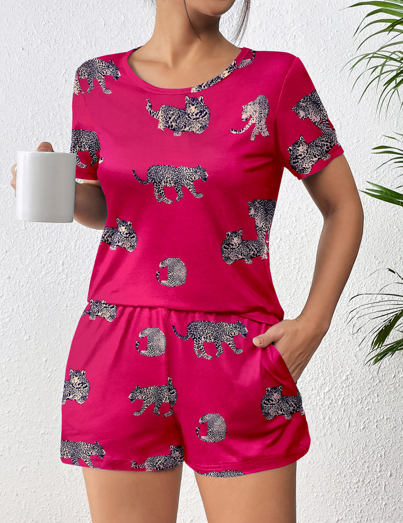 Ekouaer Pajama Sets Short Sleeve Pjs 2 Piece Top and Shorts