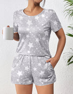 Ekouaer Pajama Sets Short Sleeve Pjs 2 Piece Top and Shorts
