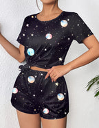 Ekouaer Pajama Sets Short Sleeve Pjs 2 Piece Top and Shorts