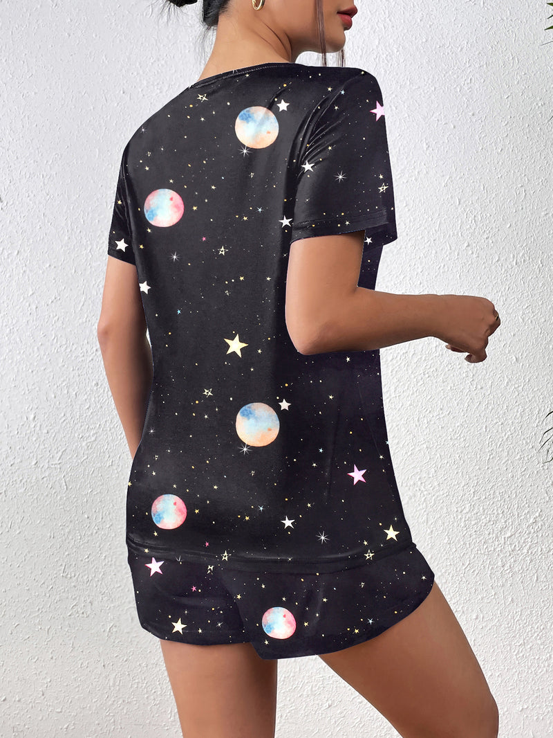 Ekouaer Pajama Sets Short Sleeve Pjs 2 Piece Top and Shorts