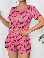 Ekouaer Pajama Sets Short Sleeve Pjs 2 Piece Top and Shorts