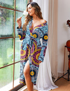 Kimono Robes Full Length Knit Bathrobe