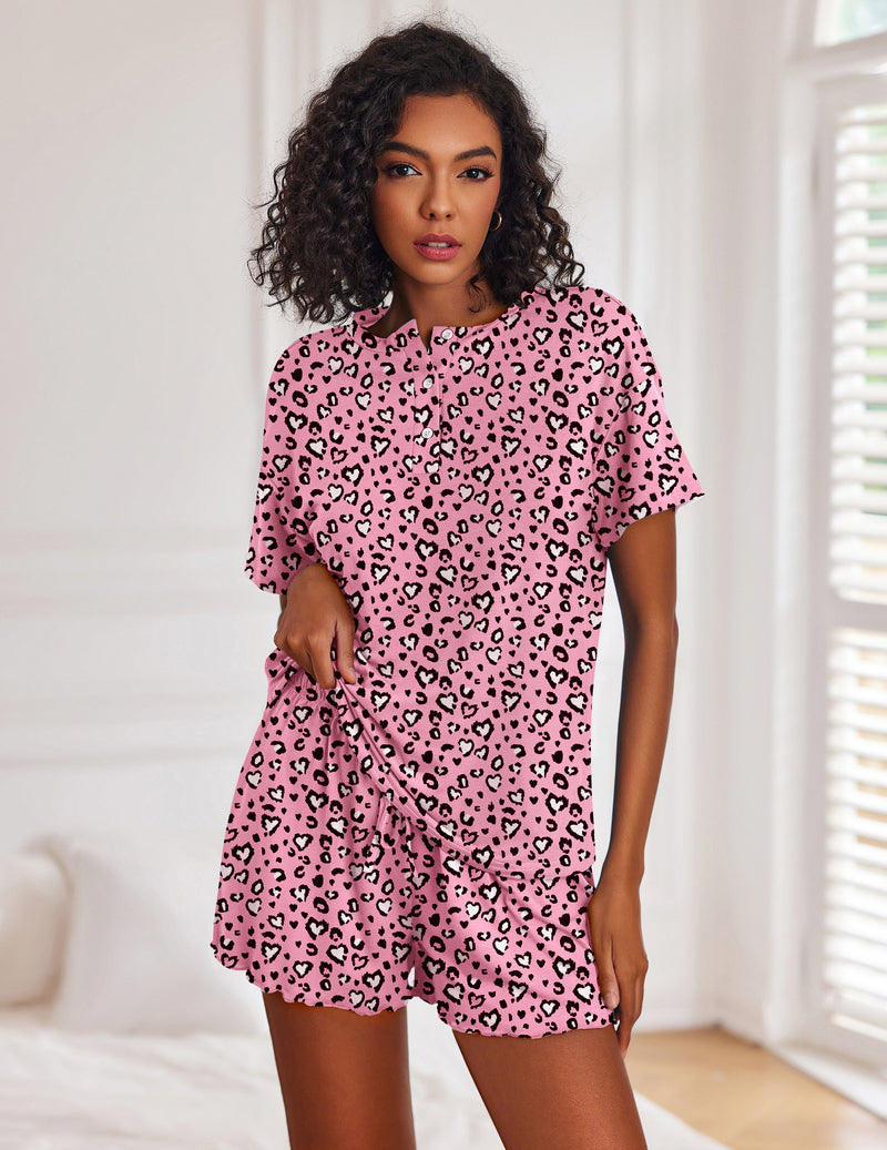 Ekouaer Women's Short Sleeve Pajama Set ¨C 2-Piece Soft Lounge PJs