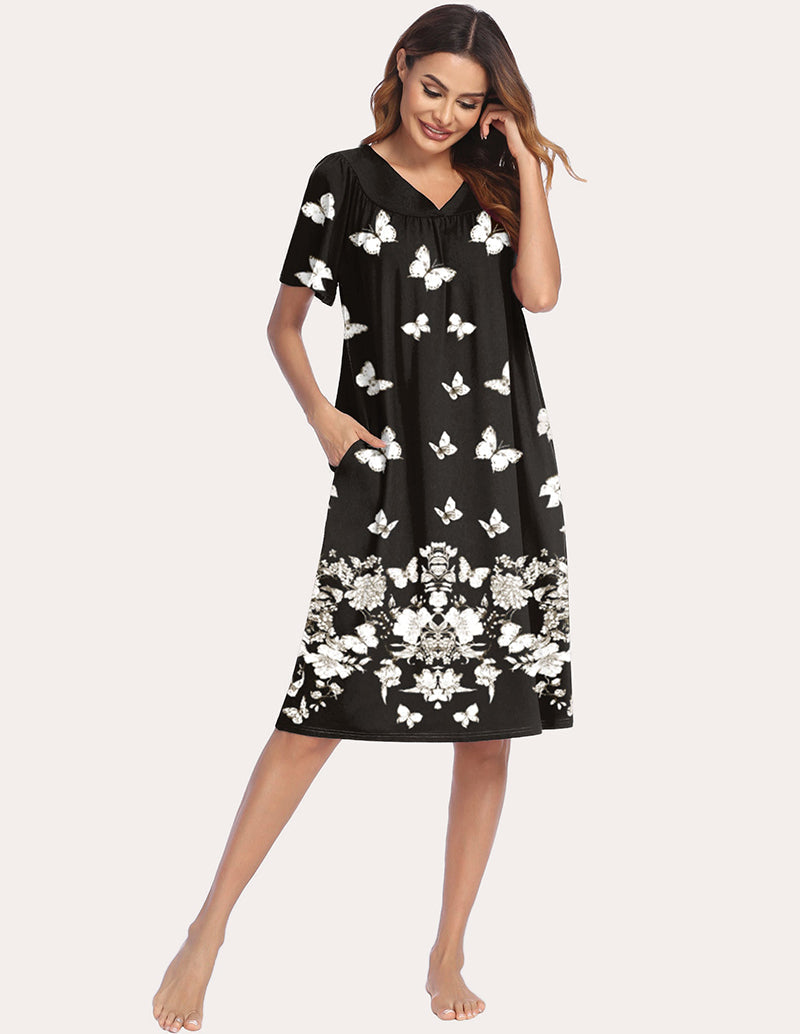 Ekouaer Short Sleeve Lounger Nightgown (US Only)