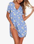 Ekouaer Teddy Nightgown V Neck Sleepwear (US Only)
