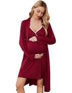 Ekouaer Premium Soft Nursing Gown and Robe Set (US Only)