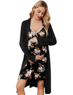 Ekouaer Premium Soft Nursing Gown and Robe Set (US Only)