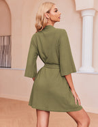 Ekouaer Soft Waffle Knit Bathrobe (US Only)