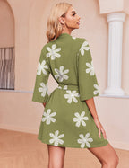 Ekouaer Soft Waffle Knit Bathrobe (US Only)