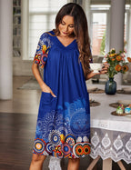 Ekouaer Floral Print Nightdress with Pockets (US Only)