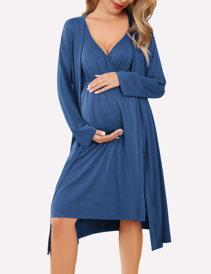 Ekouaer Nursing Nightgown and Robe Set (US Only)