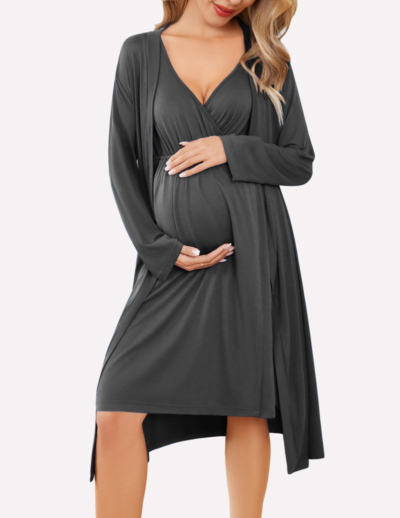 Ekouaer Nursing Nightgown and Robe Set (US Only)