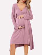 Ekouaer Nursing Nightgown and Robe Set (US Only)