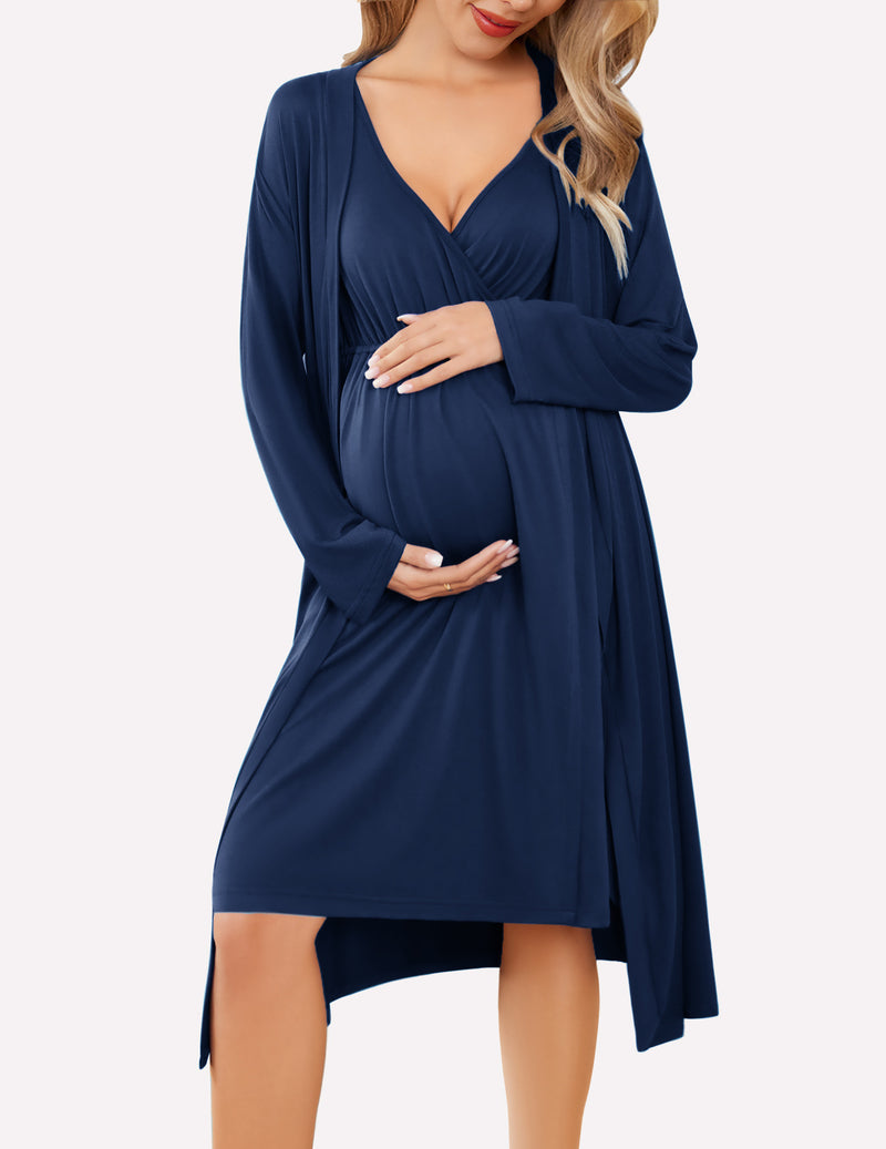 Ekouaer Nursing Nightgown and Robe Set (US Only)