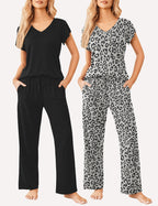Ekouaer 2 Pack Pajamas Sleepwear Lounge Sets (US Only)