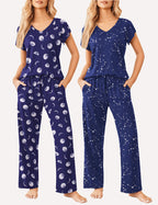 Ekouaer 2 Pack Pajamas Sleepwear Lounge Sets (US Only)