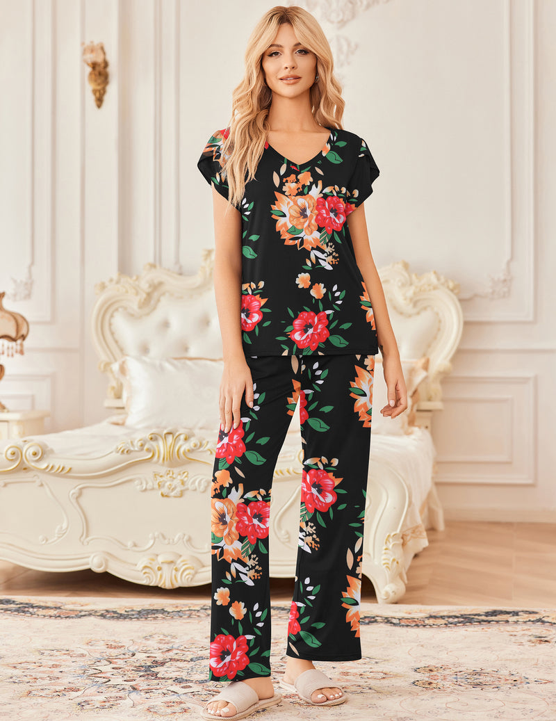 Ekouaer 2 Pack Pajamas Sleepwear Lounge Sets (US Only)