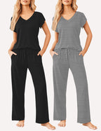 Ekouaer 2 Pack Pajamas Sleepwear Lounge Sets (US Only)