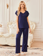 Ekouaer 2 Pack Pajamas Sleepwear Lounge Sets (US Only)