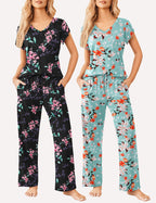 Ekouaer 2 Pack Pajamas Sleepwear Lounge Sets (US Only)