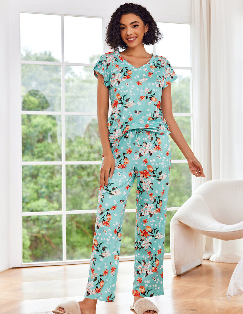 Ekouaer 2 Pack Pajamas Sleepwear Lounge Sets (US Only)