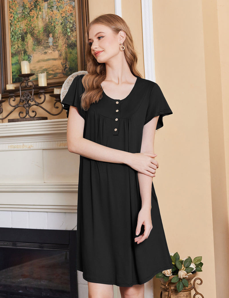 Ekouaer Women Short Sleeve Floral Dress with Pockets