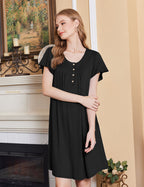Ekouaer Women Short Sleeve Floral Dress with Pockets