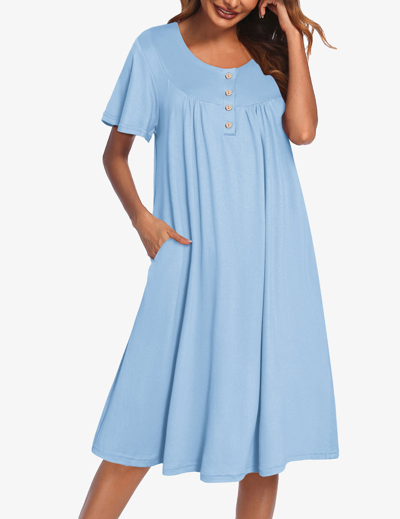Ekouaer Women Short Sleeve Floral Dress with Pockets