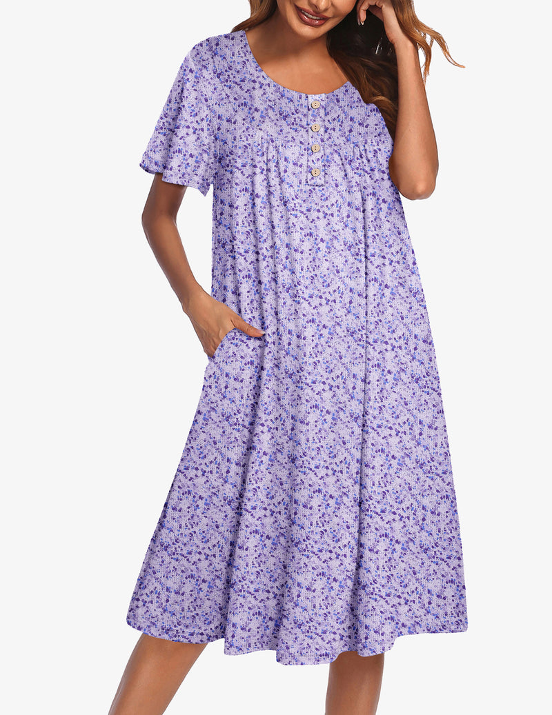 Ekouaer Women Short Sleeve Floral Dress with Pockets