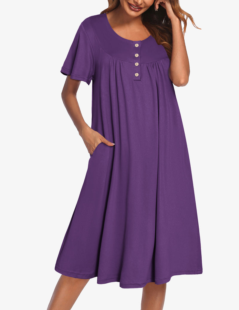 Ekouaer Women Short Sleeve Floral Dress with Pockets