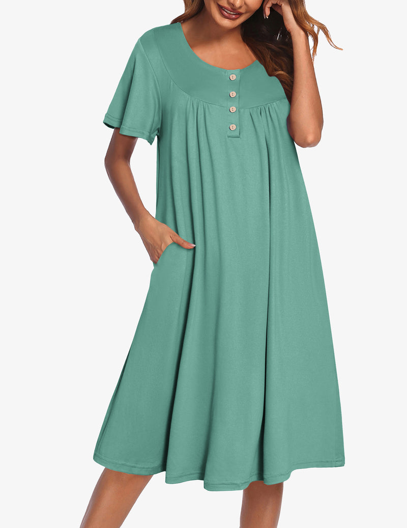Ekouaer Women Short Sleeve Floral Dress with Pockets