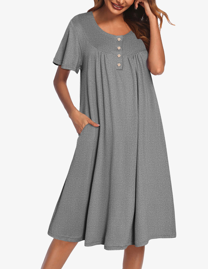 Ekouaer Women Short Sleeve Floral Dress with Pockets