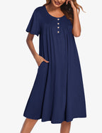 Ekouaer Women Short Sleeve Floral Dress with Pockets
